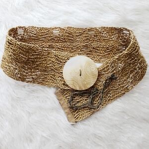 Vintage Susan Riedweg Braided Woven Wide Belt 90's 80's Boho Art-to-Wear Artisan